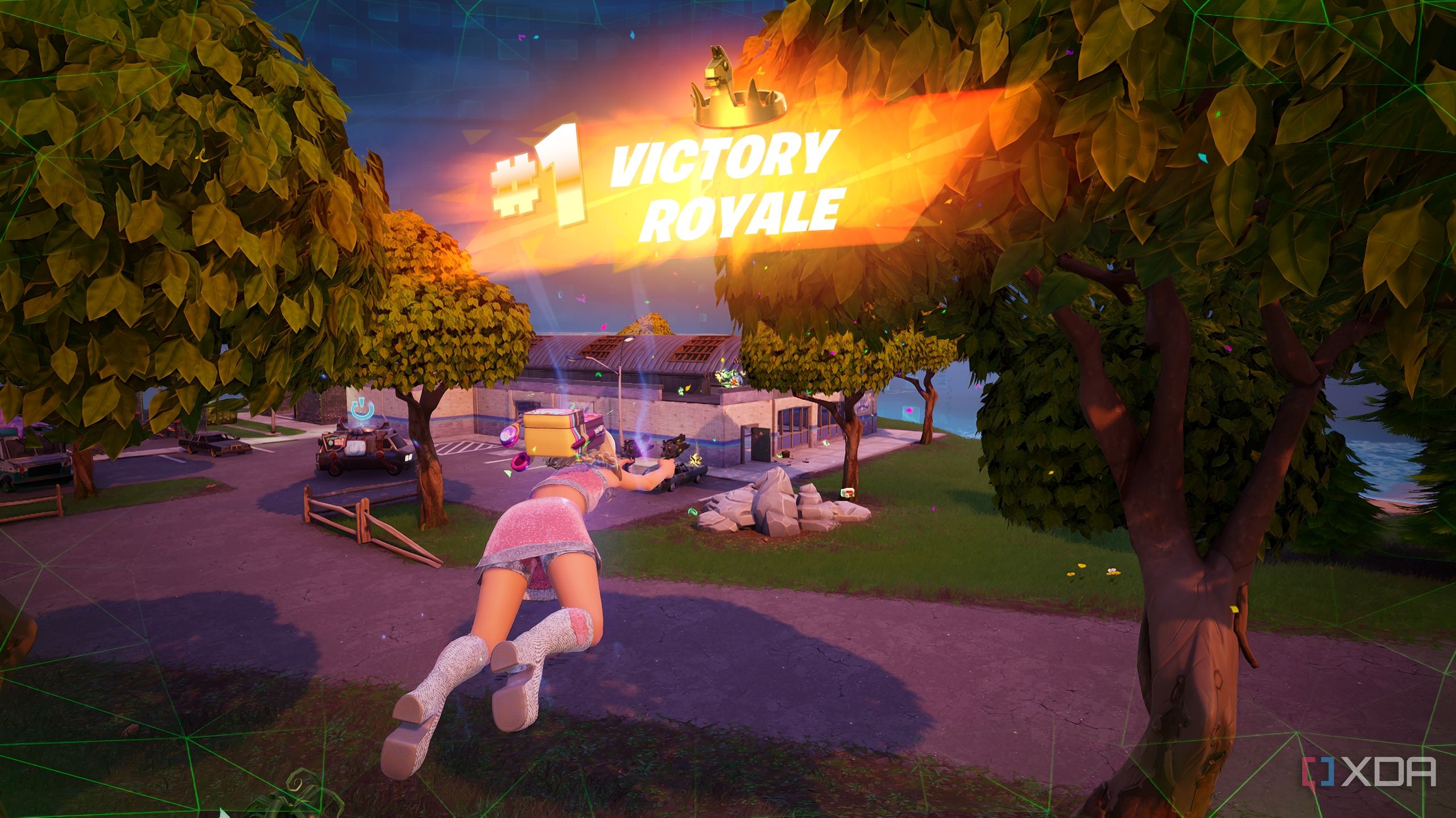 Sabrina Carpenter shootdodging in the Blitz Royale mode in Fortnite.