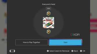Screenshot of the interface before starting a GameShare session on Nintendo Switch 2