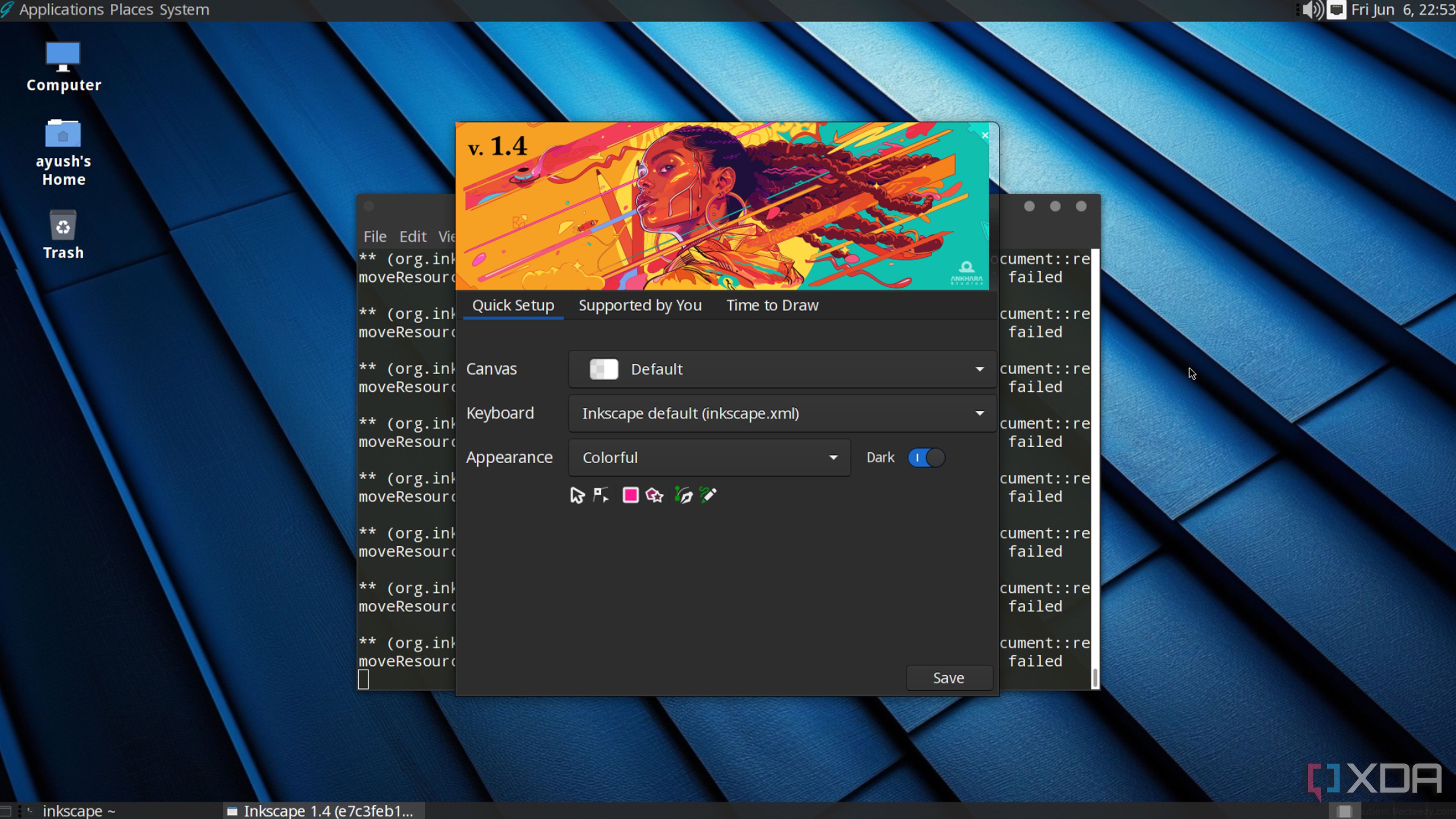 Using Inkscape in GhostBSD
