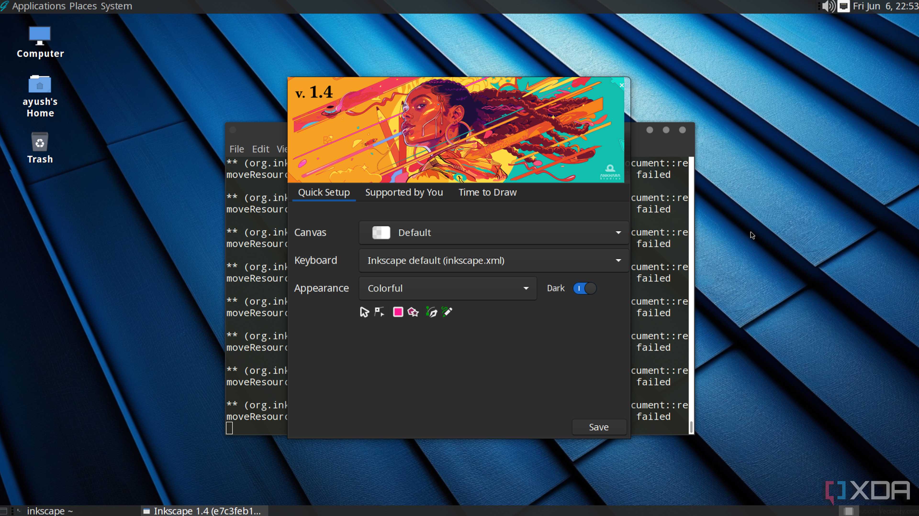 Using Inkscape in GhostBSD
