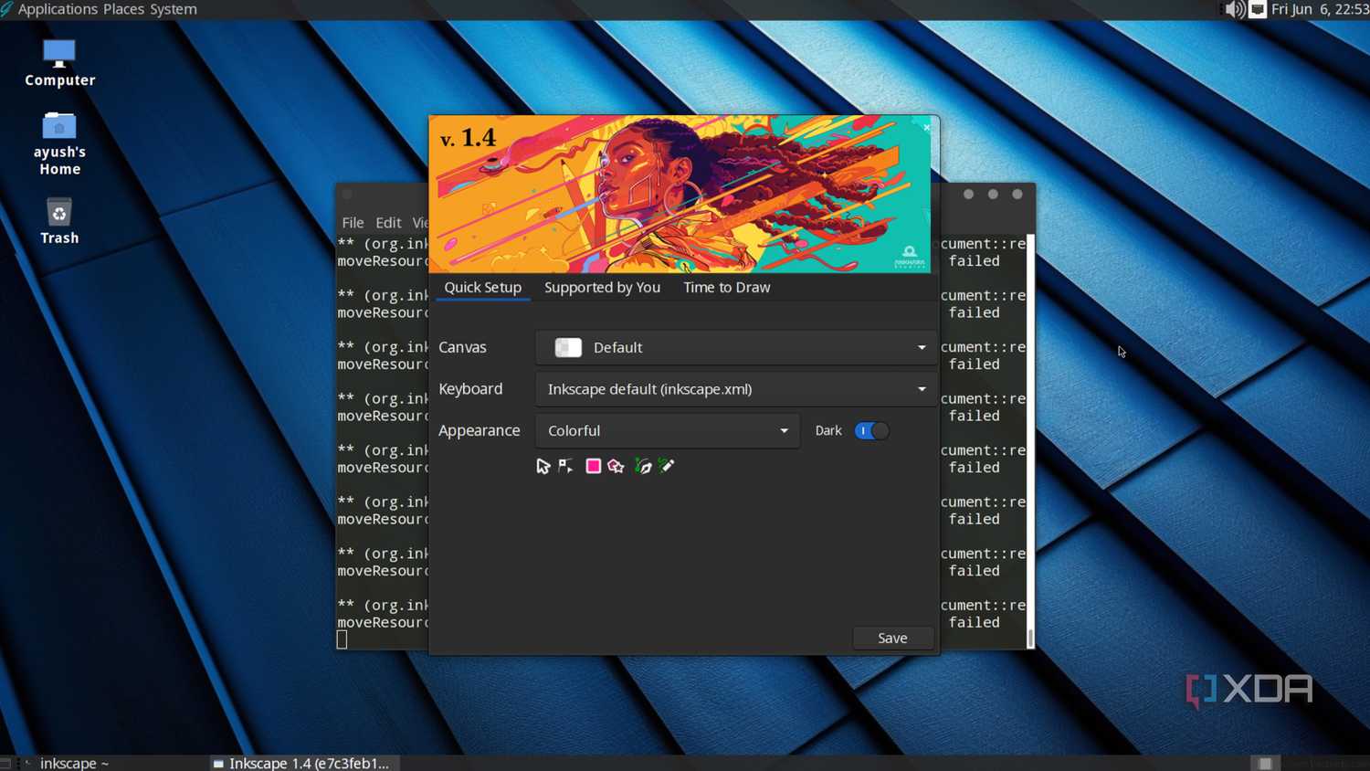 Using Inkscape in GhostBSD