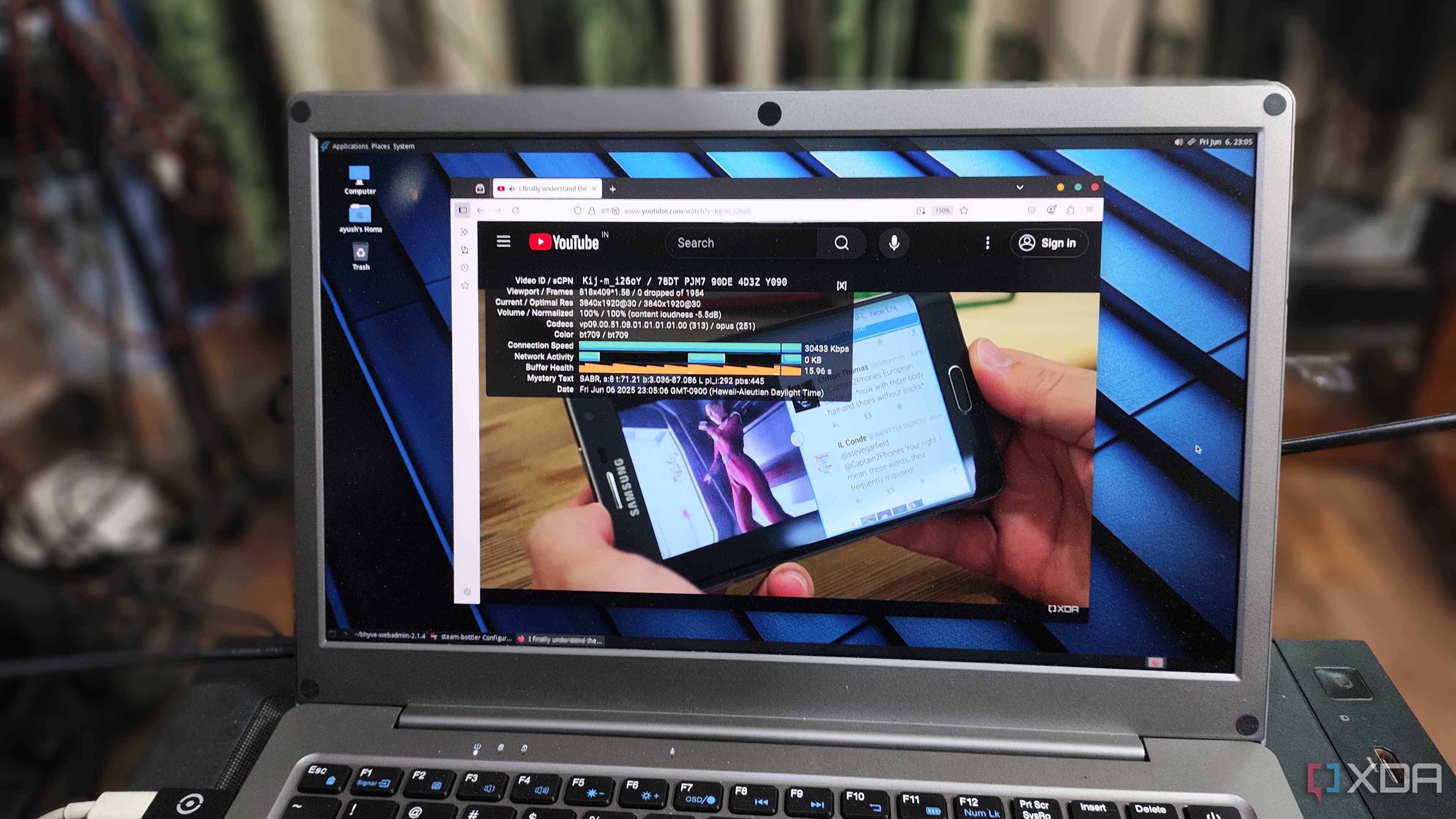 Watching a YouTube video on GhostBSD