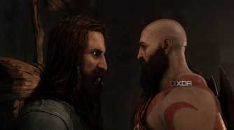 Kratos and Tyr in God of War Ragnarok.