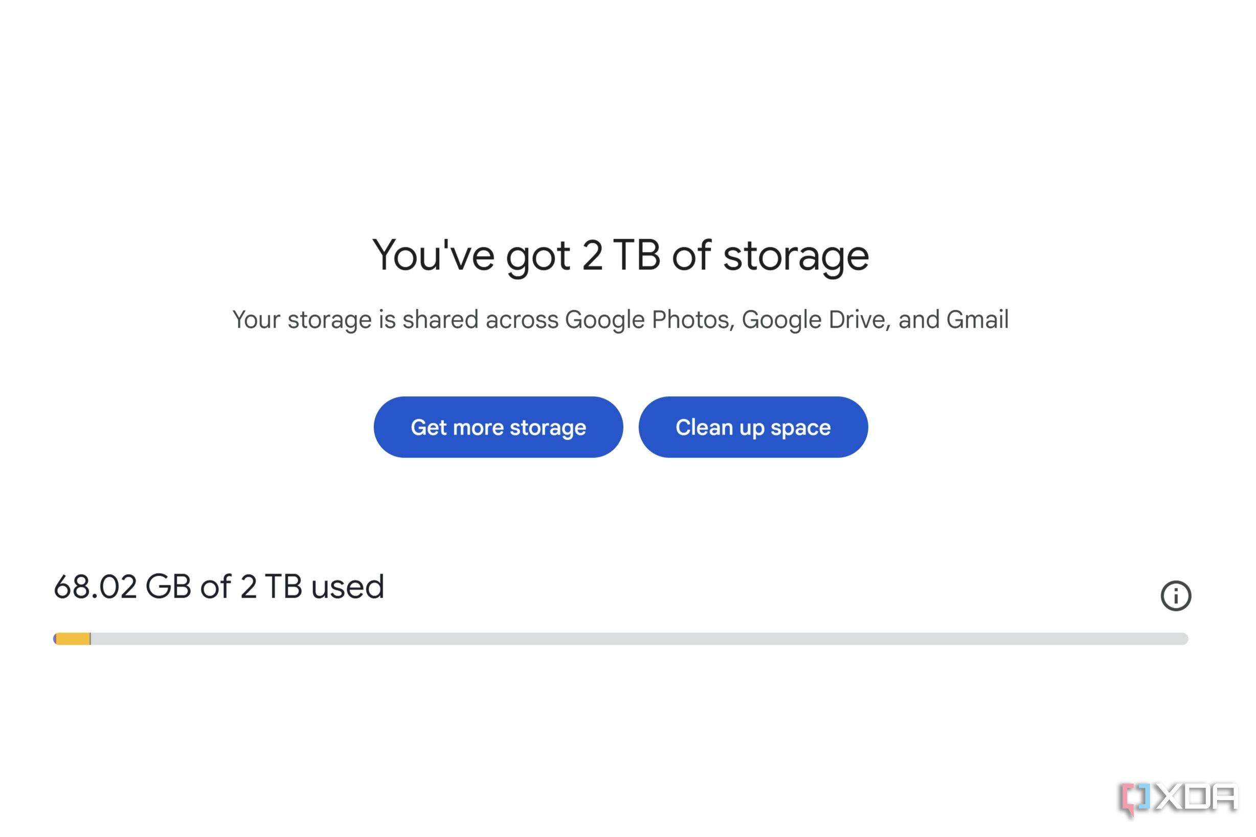 Google One 2TB Storage Info
