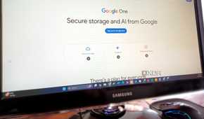 Samsung monitor showing Google one page