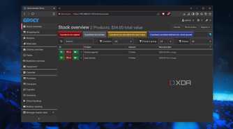 The Stock Overview tab in Grocy