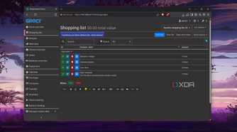 The Shopping List tab in Grocy