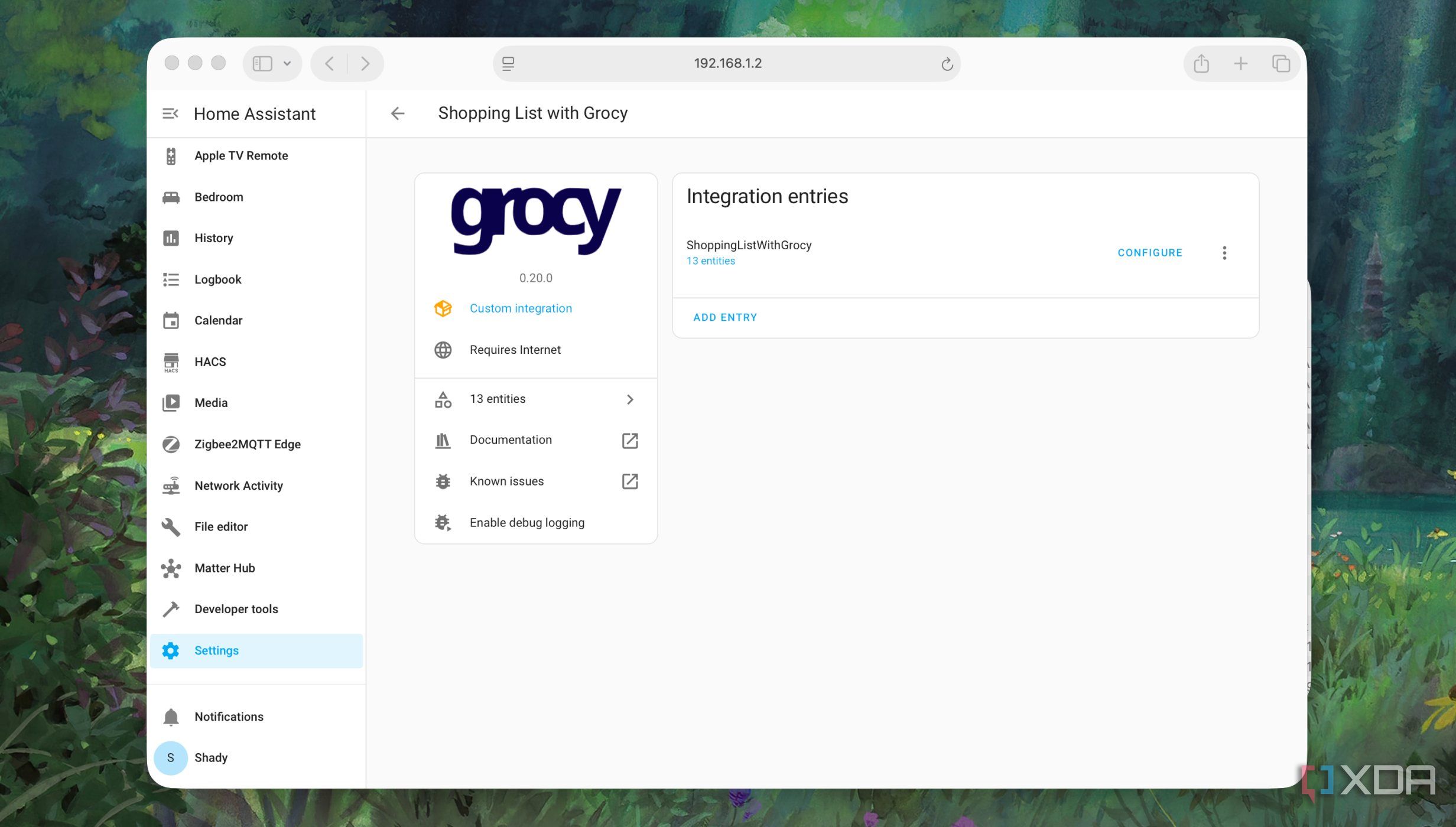 Grocy HACS integration in Home Assistant