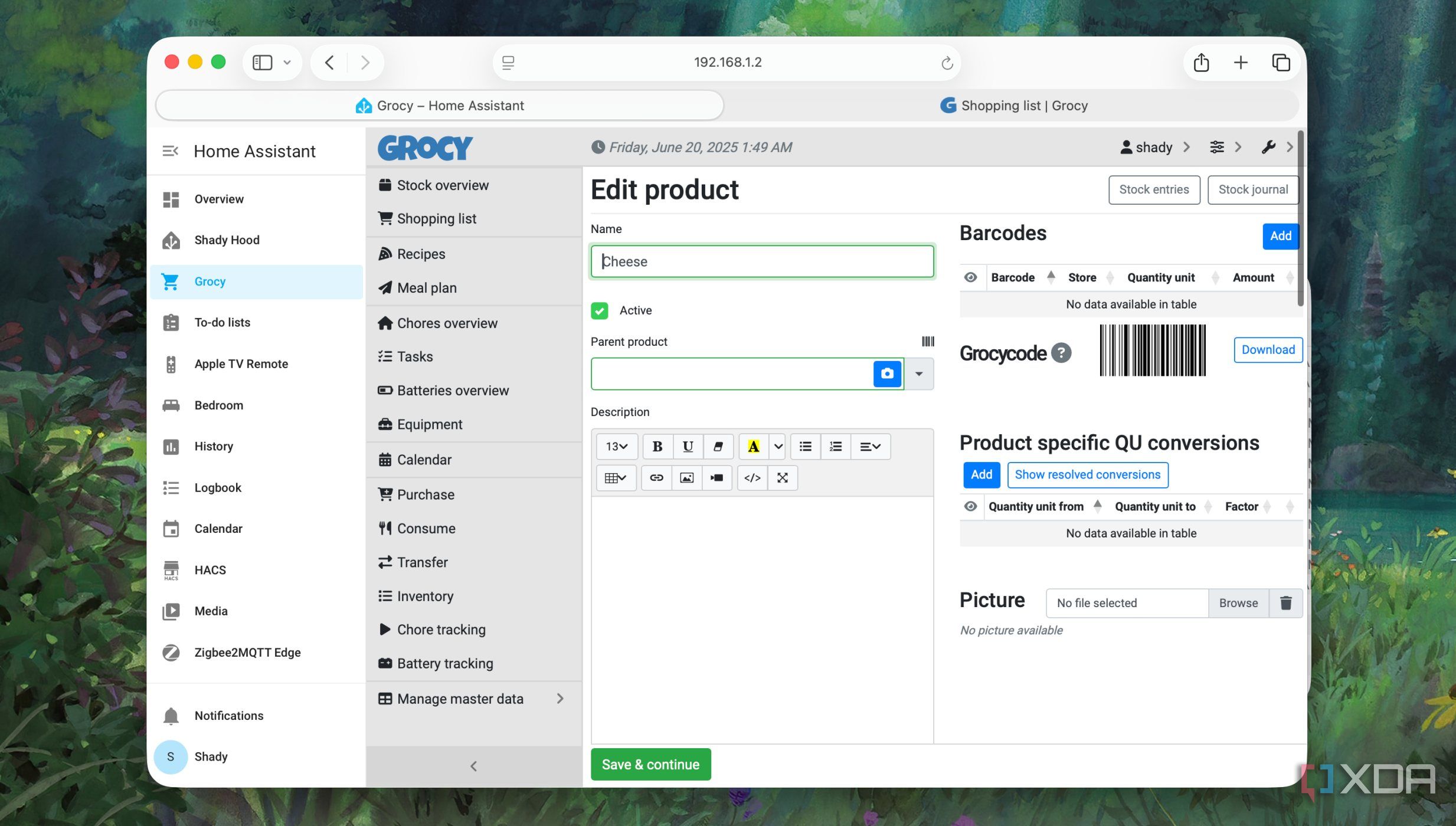 Grocy Integration Add or Edit a product in Home Assistant