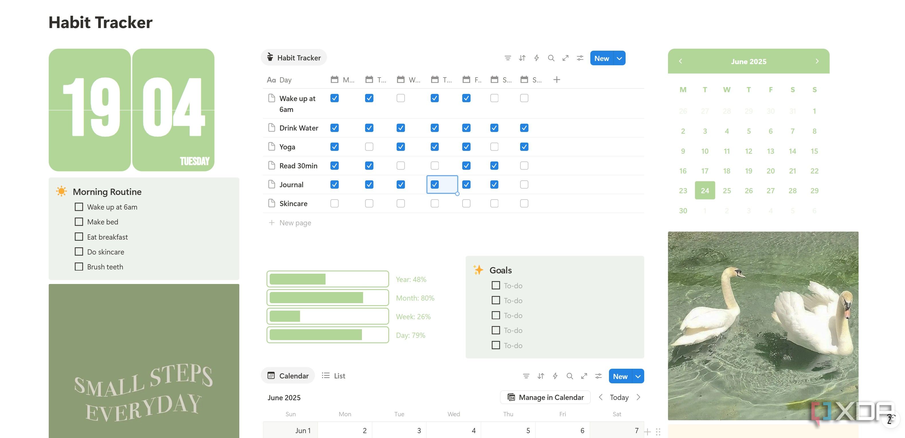 Habit tracker Notion template