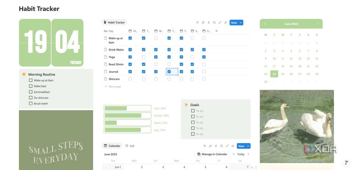 Habit tracker Notion template