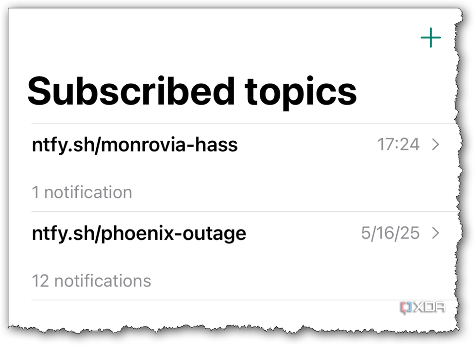HASS notification using ntfy - subscriptions