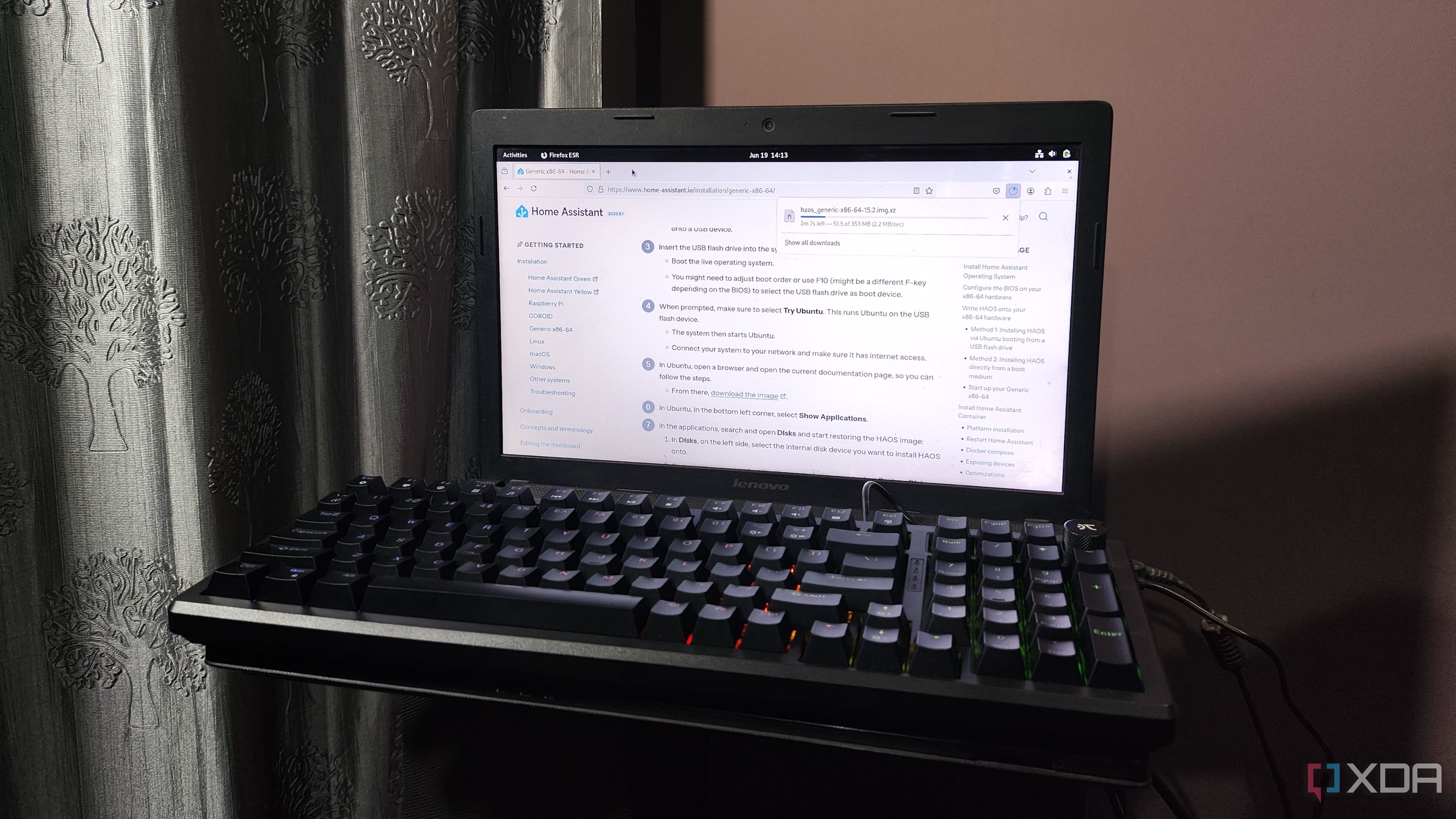 Downloading the HASS image on Debian