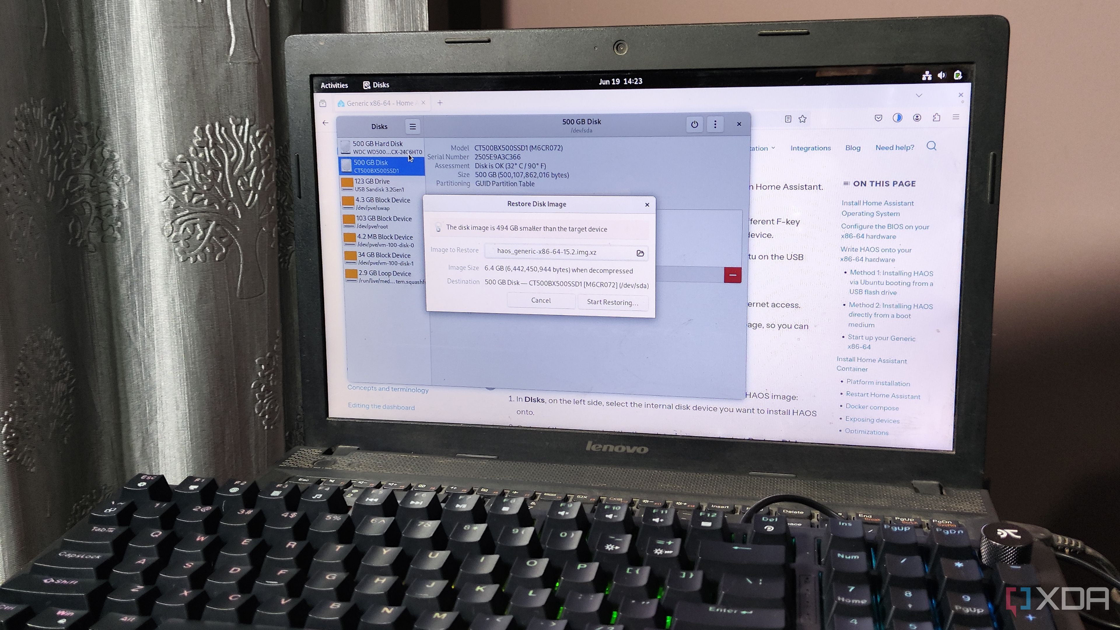 Flashing the HASS image on Debian
