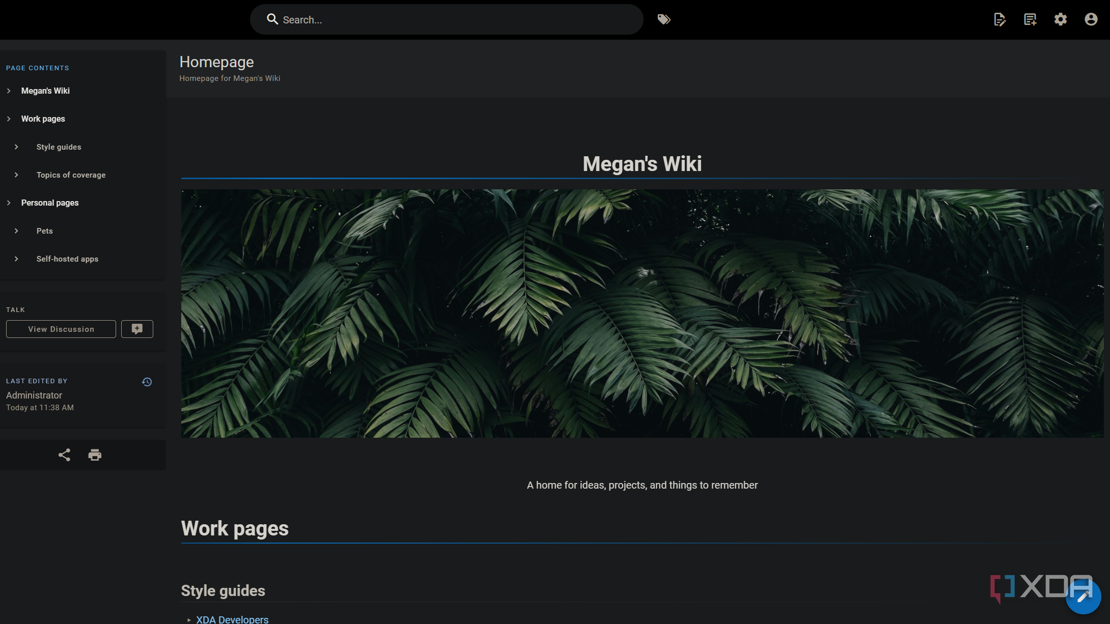homepage in wiki js