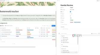 AI Notes on Homework Tracker Notion template