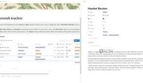 Notes block on homework tracker Notion template