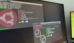 ubuntu openSUSE on a monitor