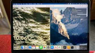 ImmichFrame photo display with two photos side by side of landscapes