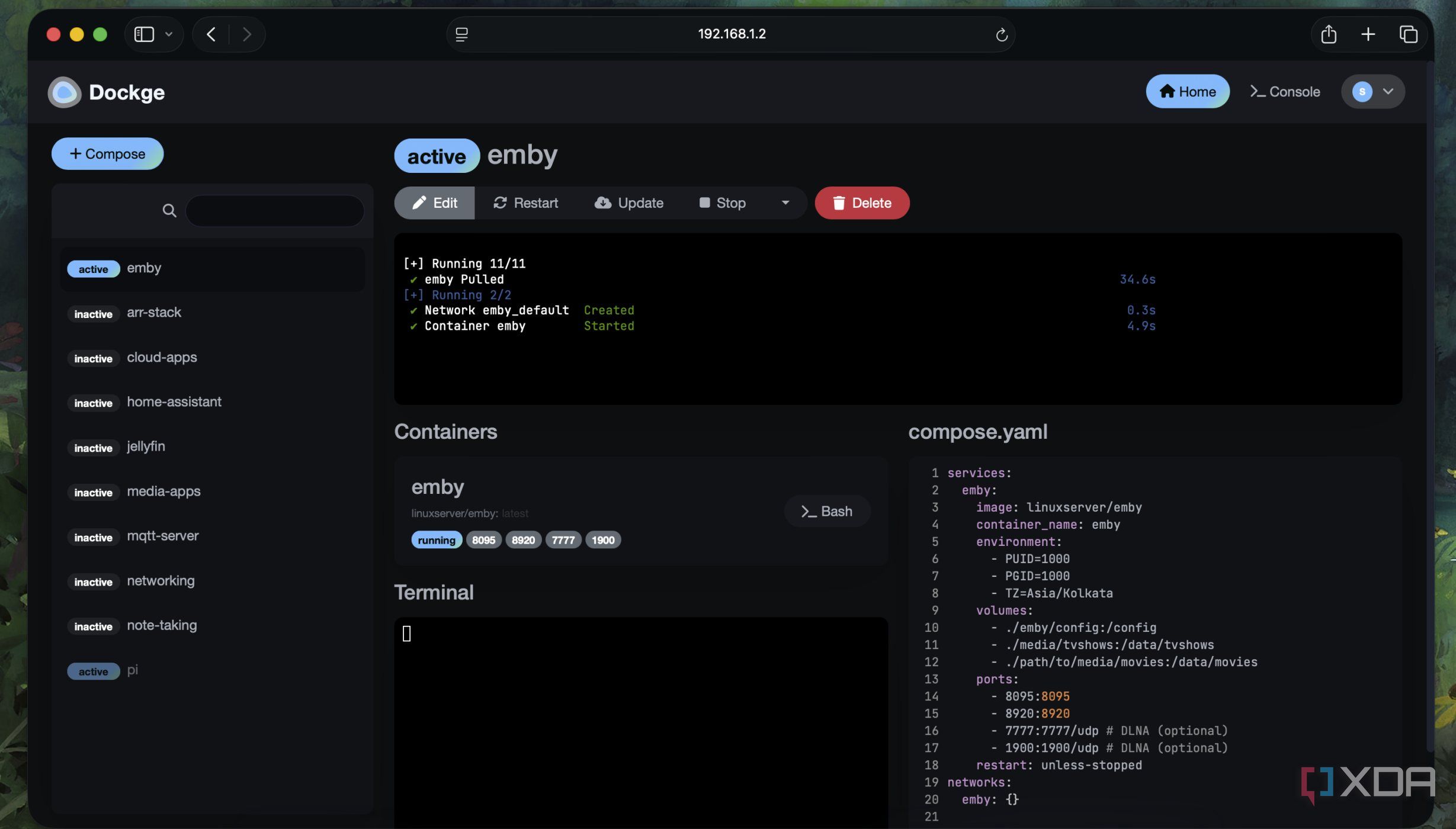 Deploying containers using Dockge