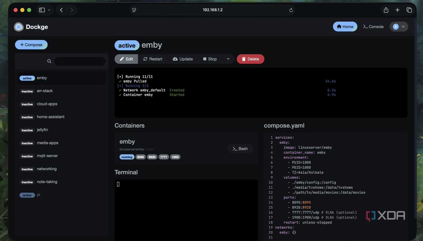 Deploying containers using Dockge
