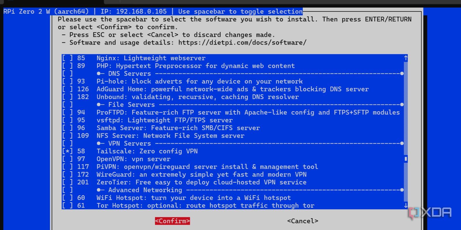 screenshot of installing jellyfin dietpi