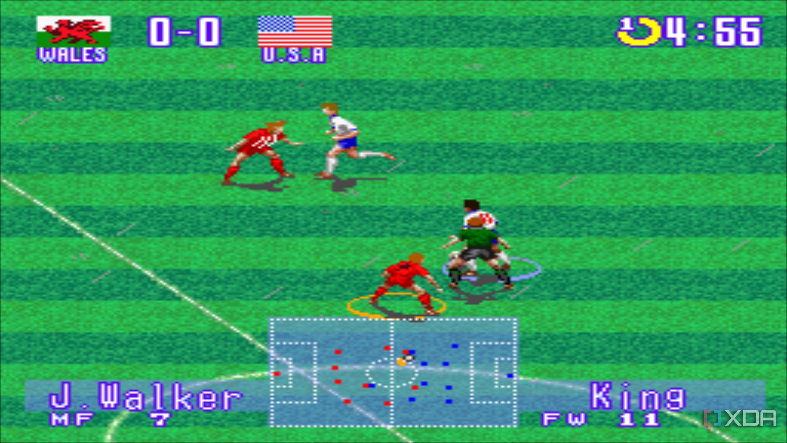 Screenshot from the game International Superstar Soccer Deluxe.