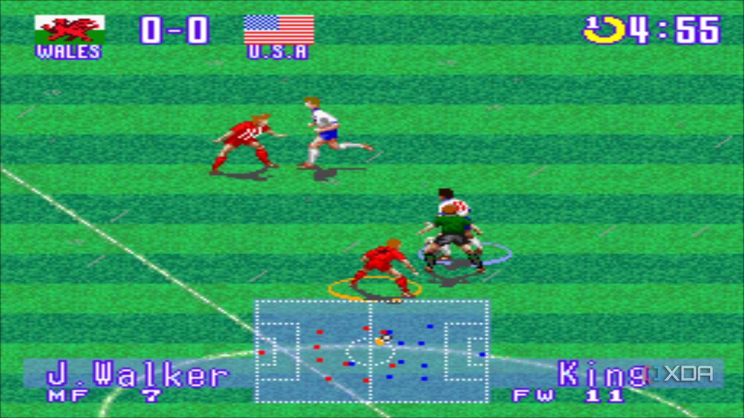 Screenshot from the game International Superstar Soccer Deluxe.