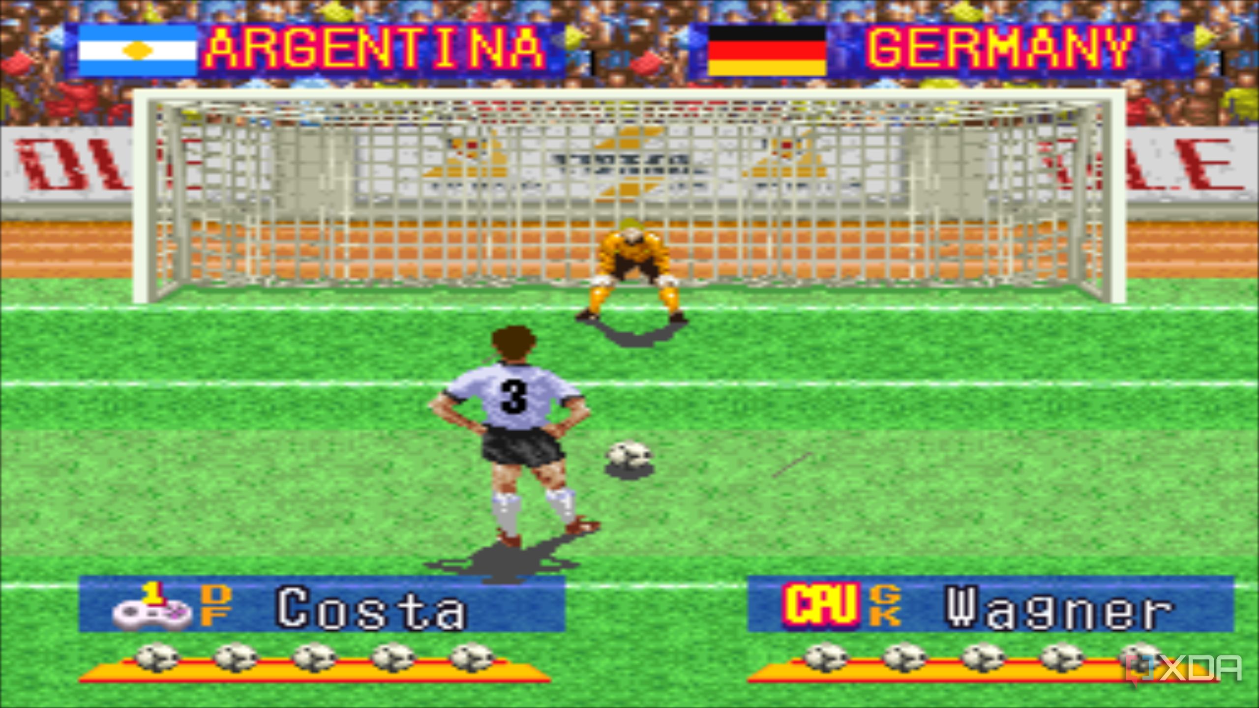 Screenshot from the game International Superstar Soccer Deluxe.