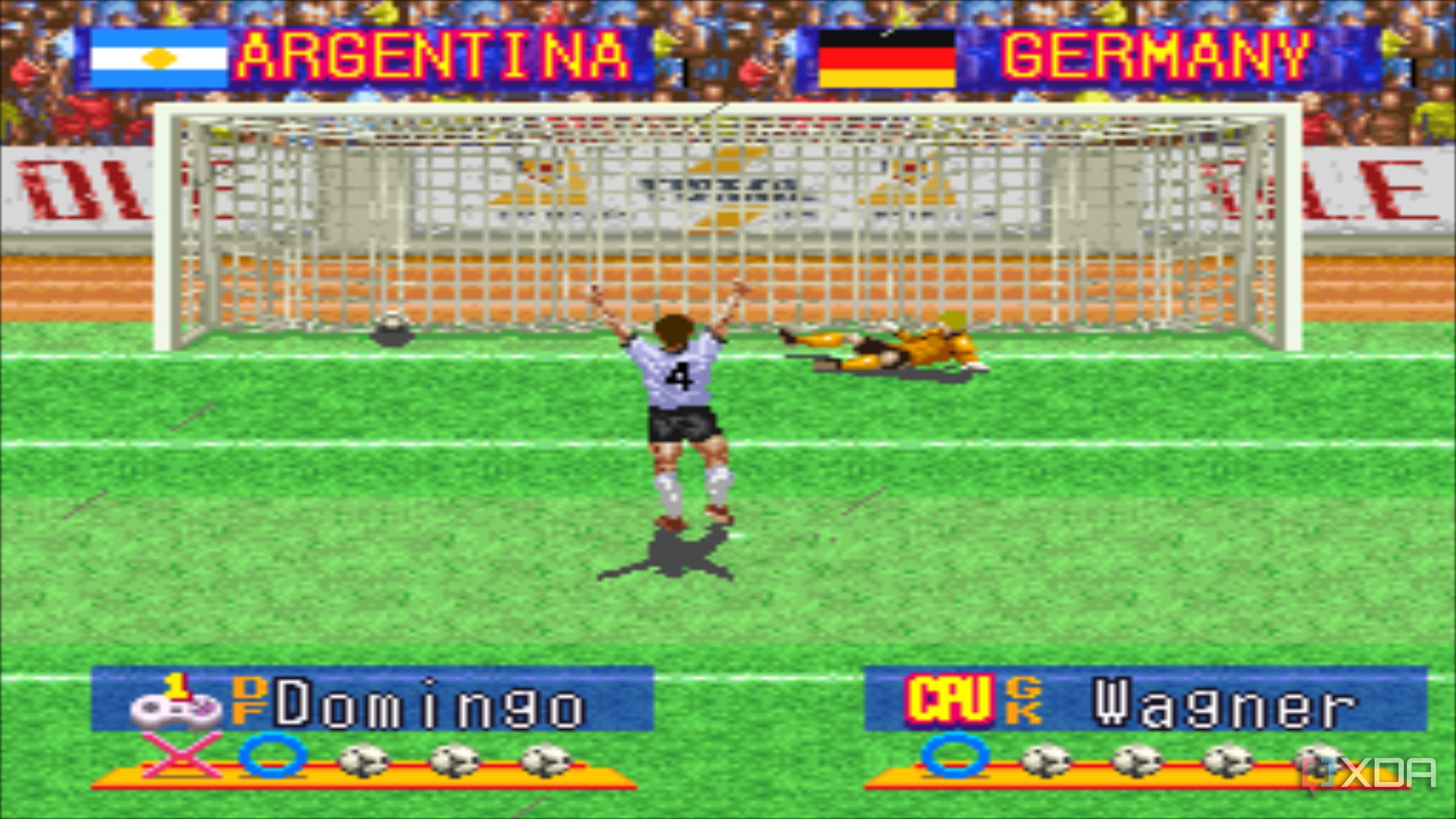 Screenshot from the game International Superstar Soccer Deluxe.