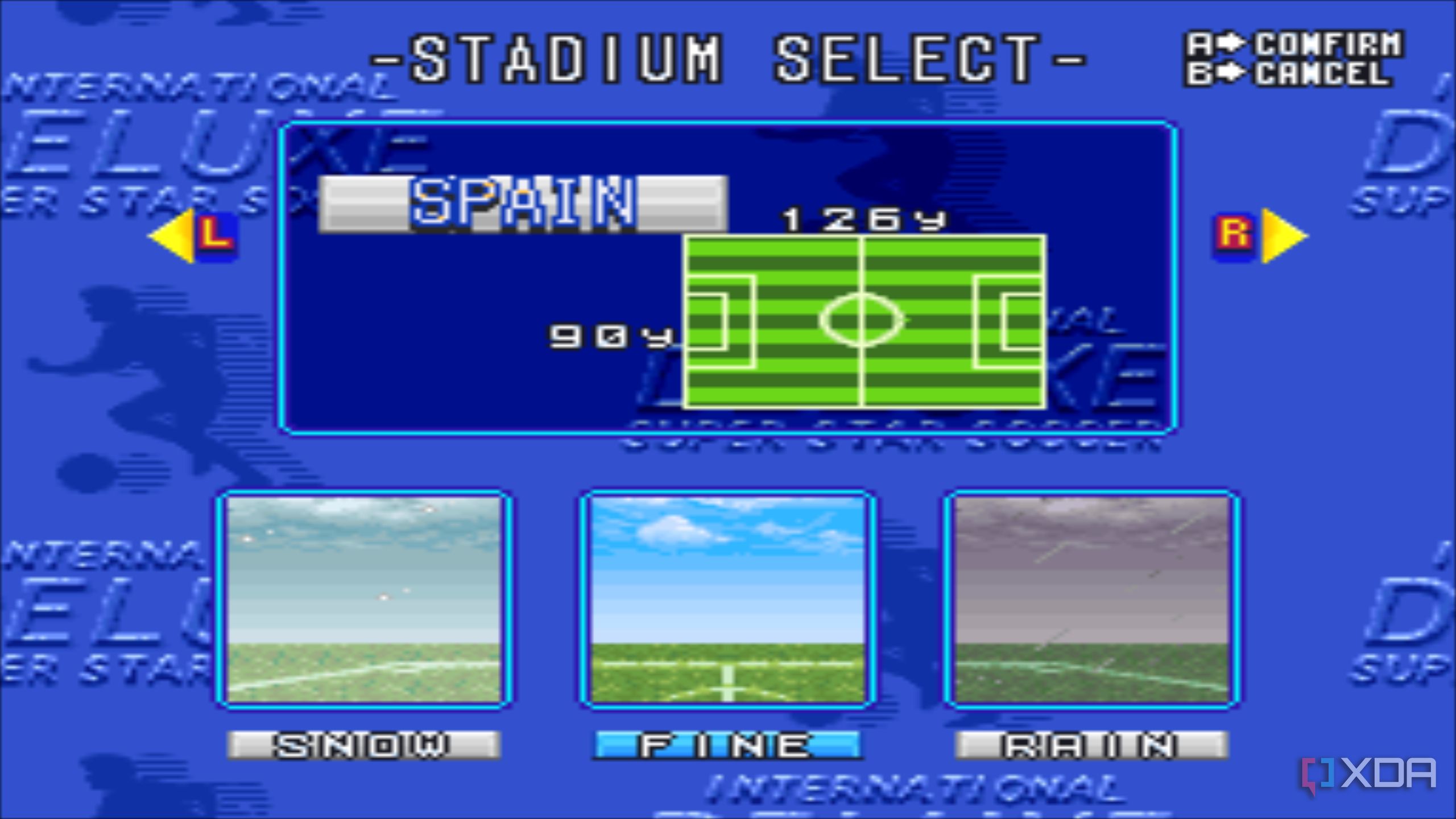 Screenshot from the game International Superstar Soccer Deluxe.