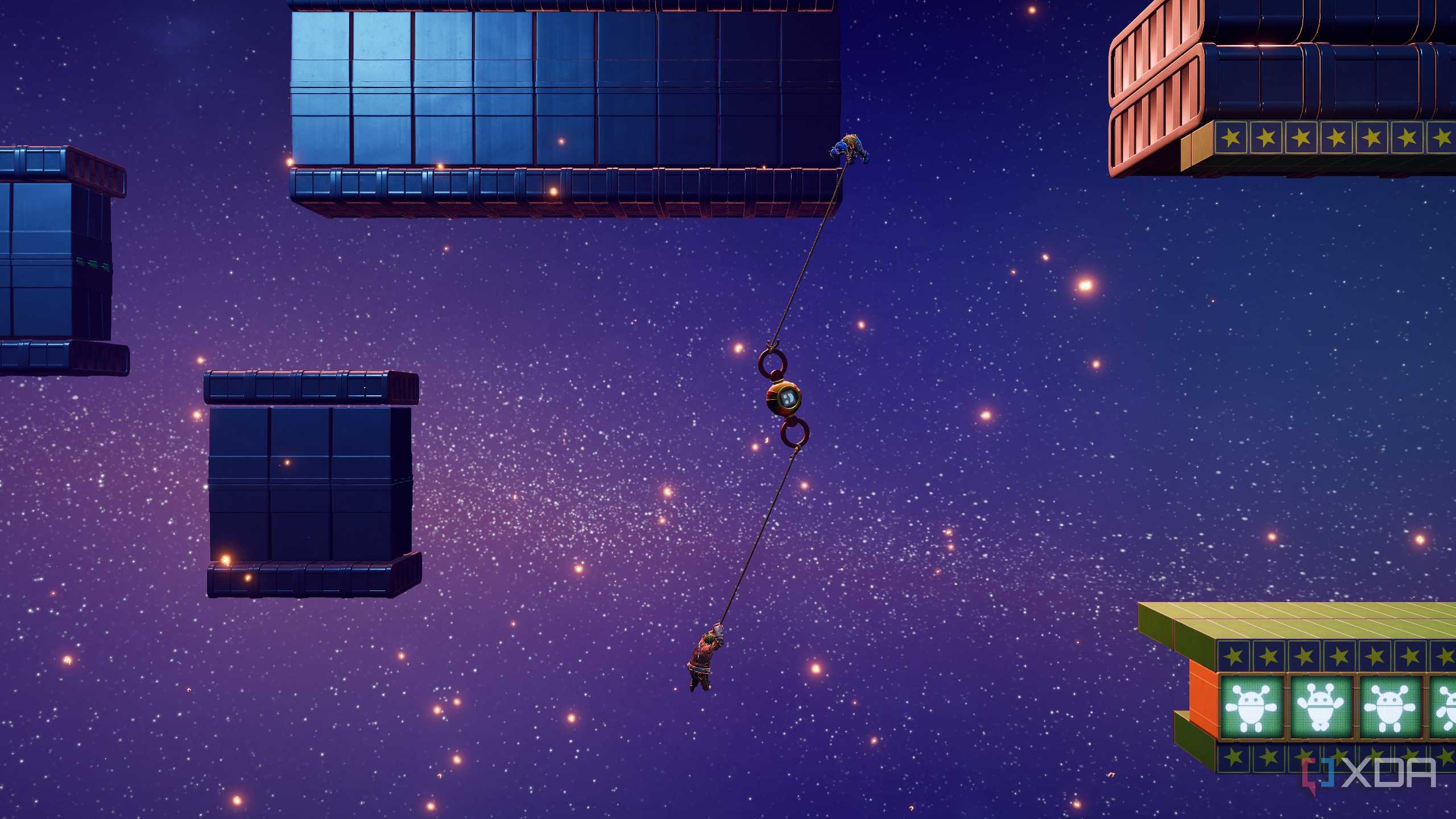 A platforming sci-fi section in It Takes Two.
