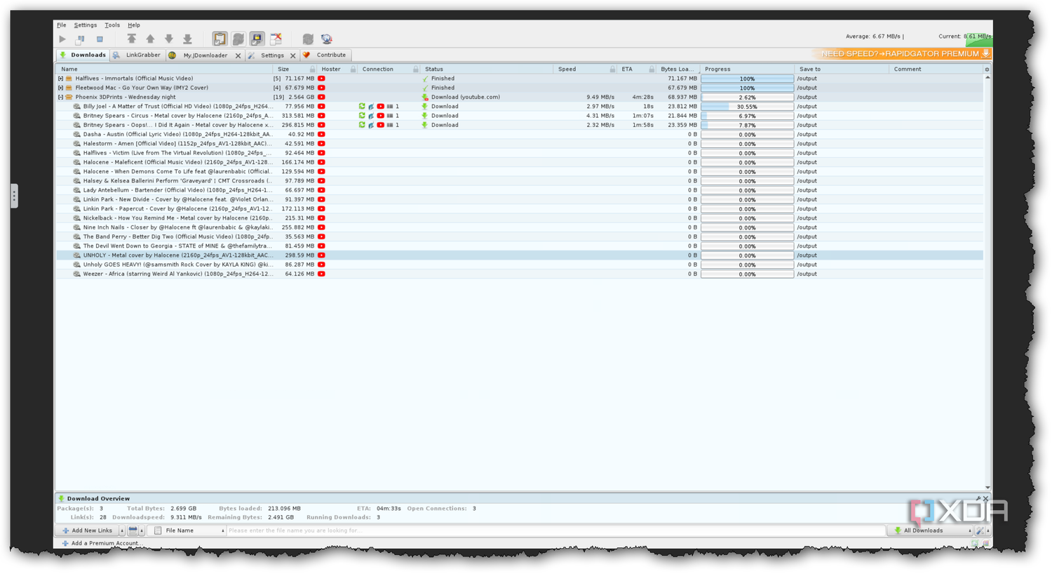JDownloader downloading a YouTube playlist-1