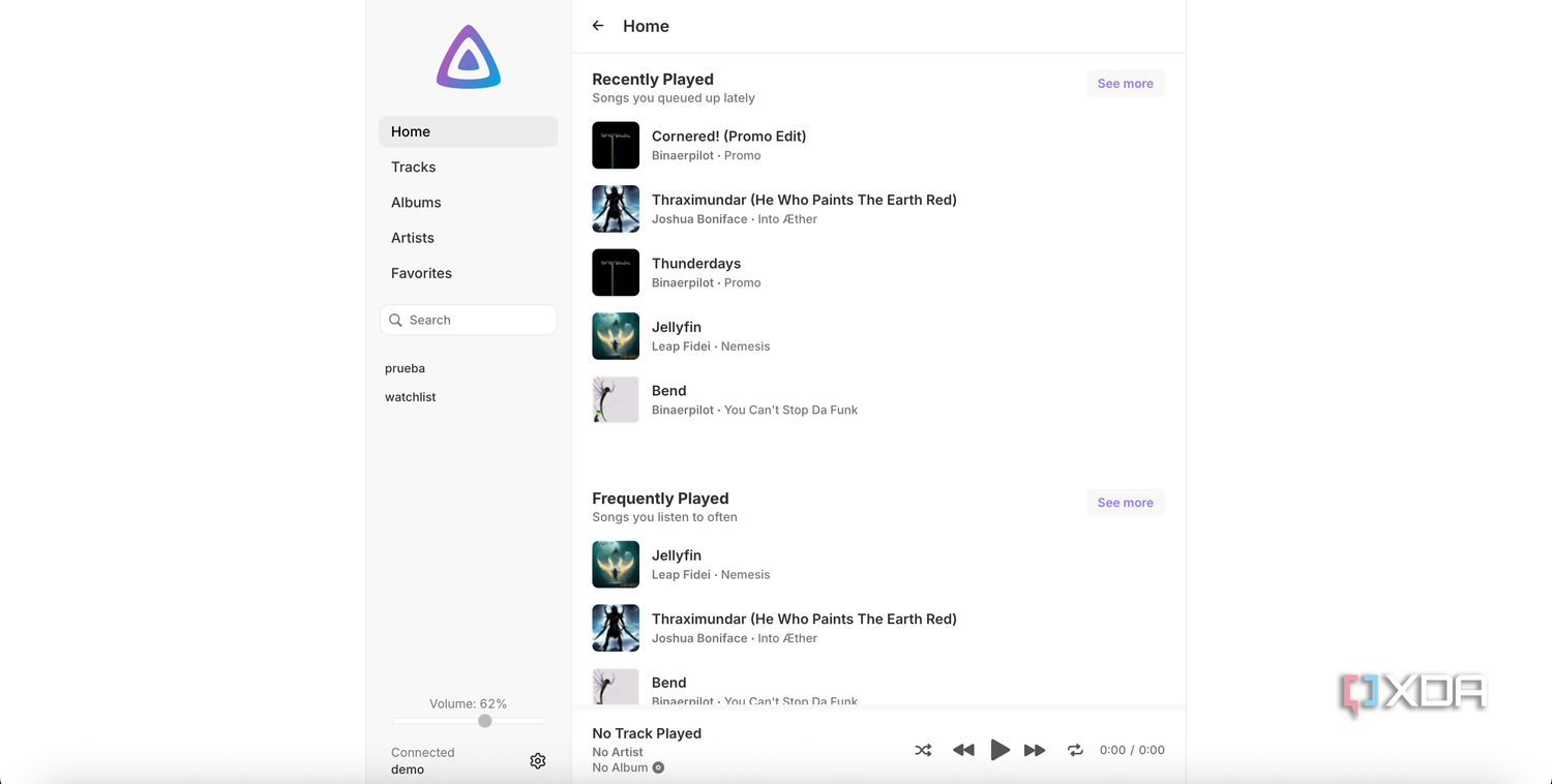 Jellyfin music app homescreen-1