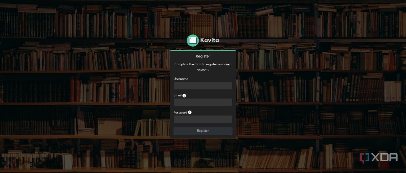 Kavita sign up page