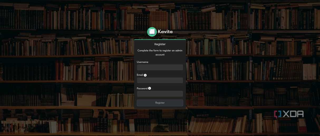 Kavita sign up page