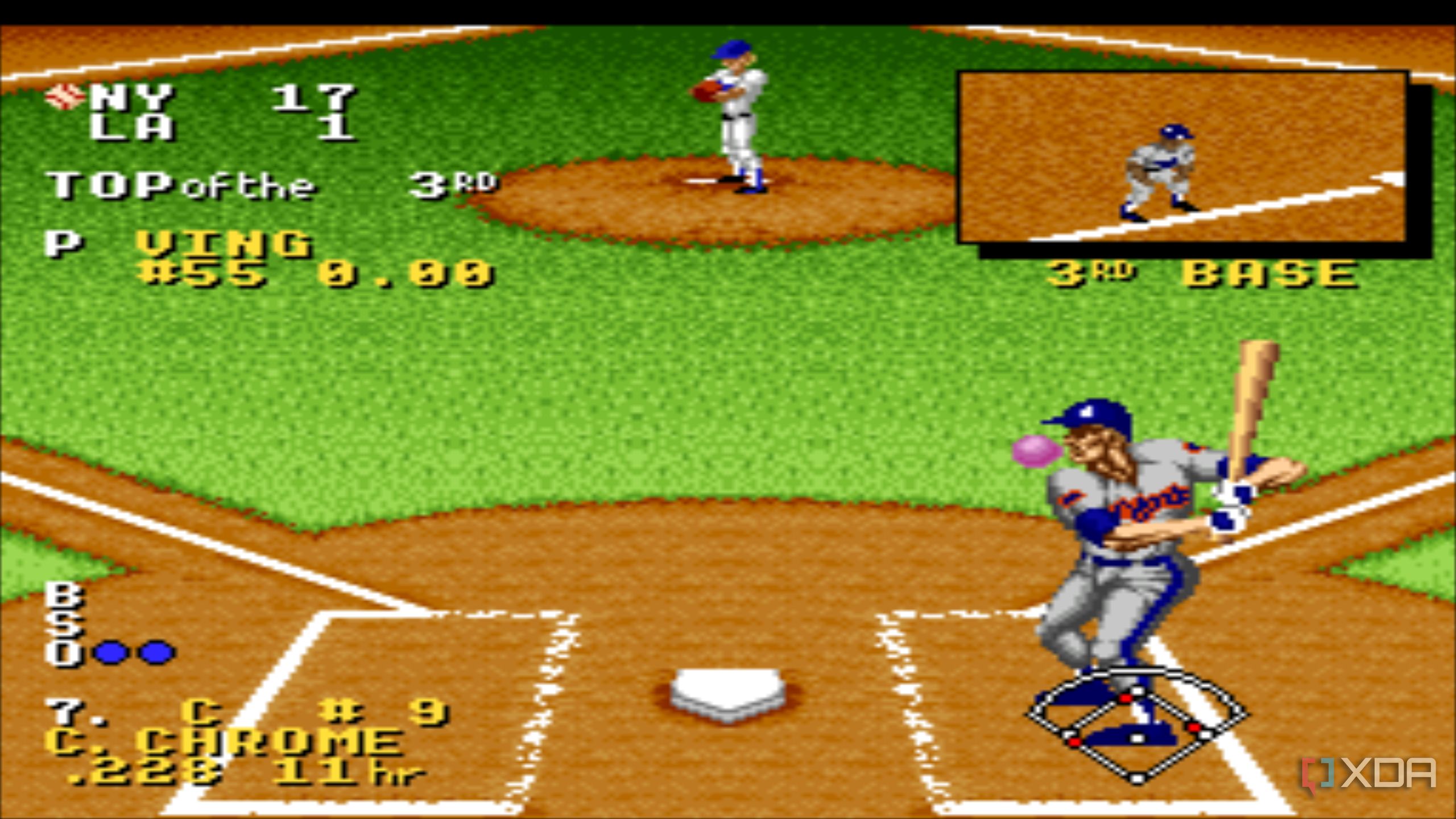 Screenshot from the game Ken Griffey Jr. Presents Major League Baseball.