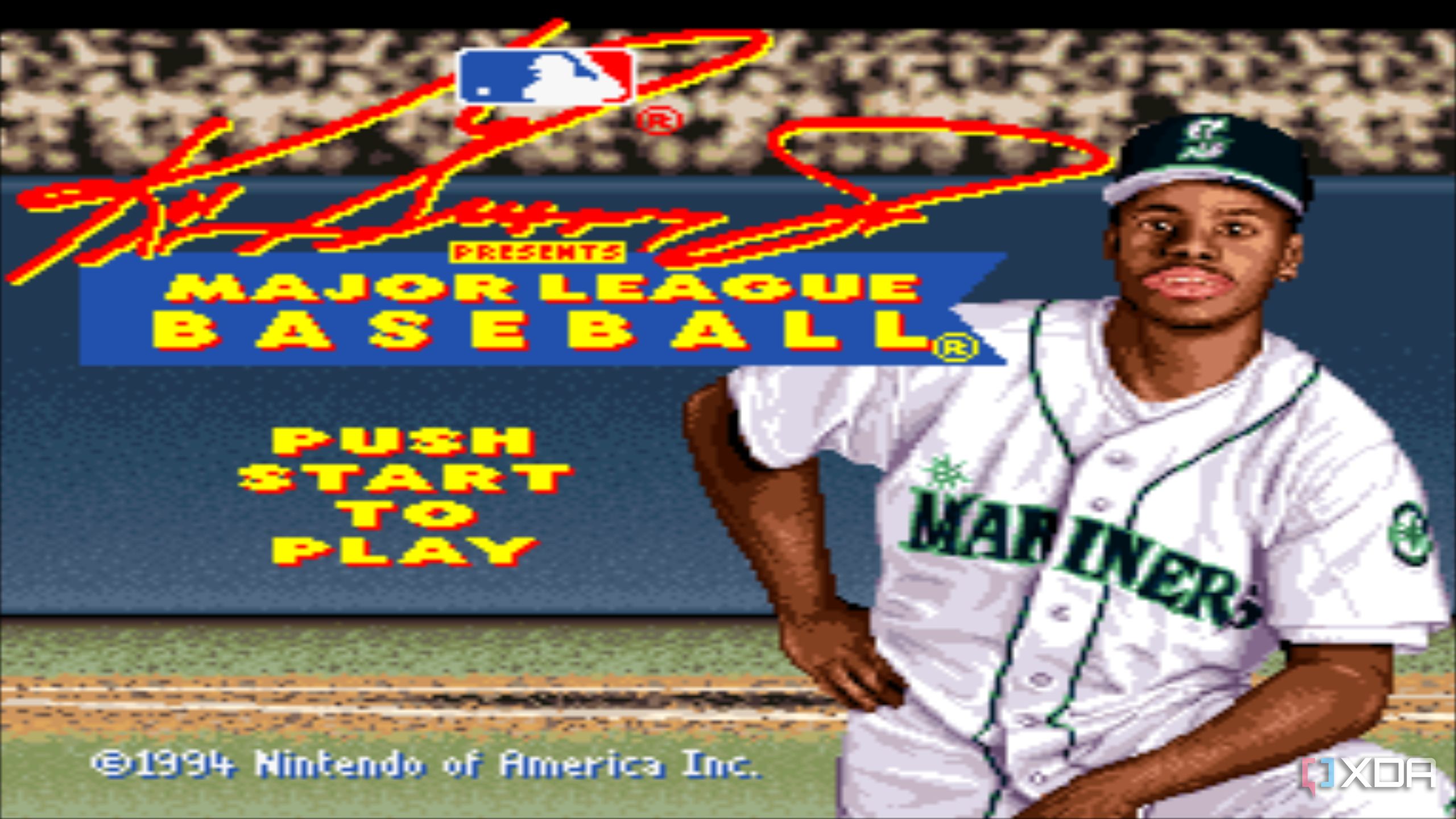 Screenshot from the game Ken Griffey Jr. Presents Major League Baseball.