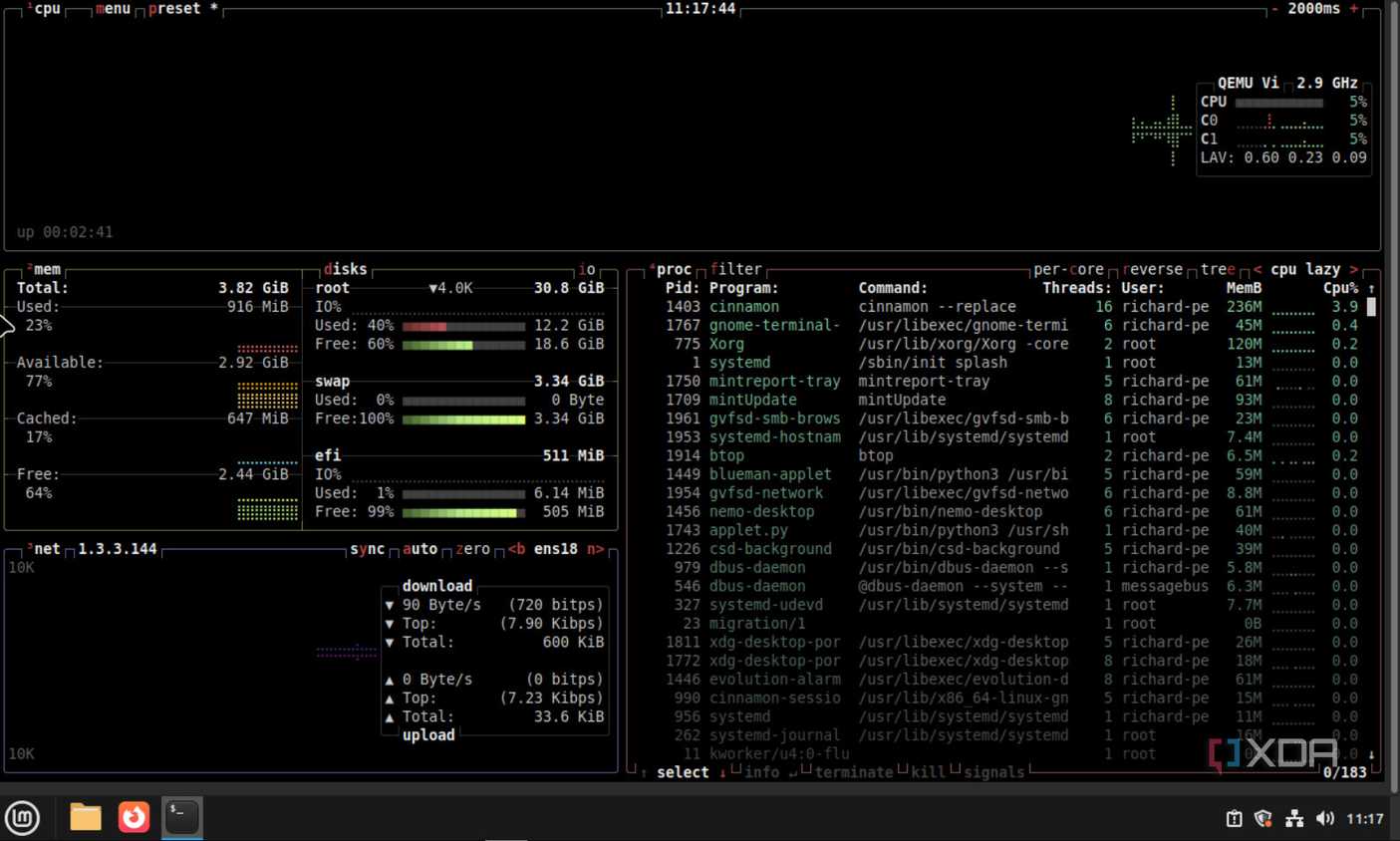 Linux Mint btop