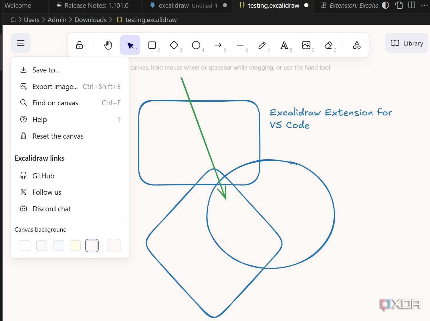 Excalidraw toolbar