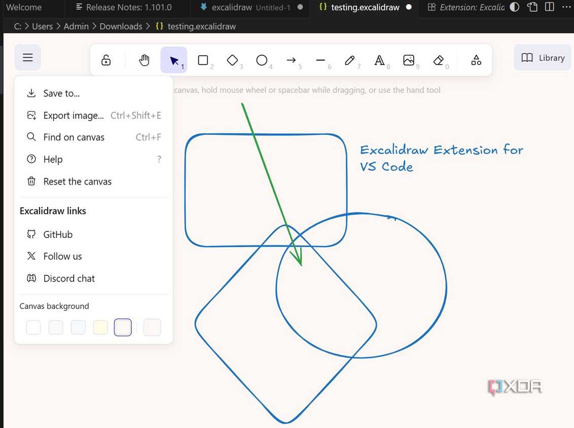 Excalidraw toolbar