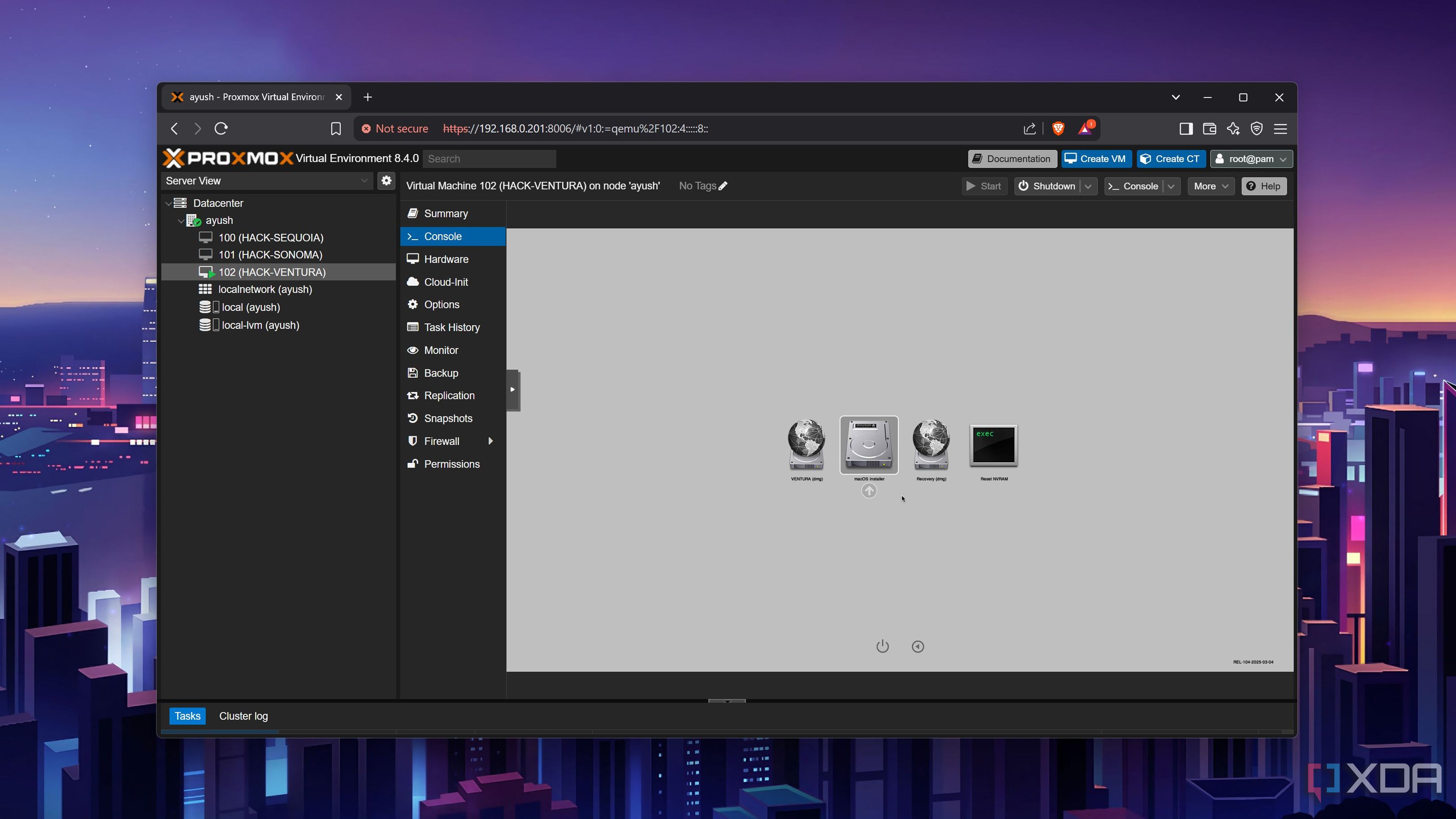 Choosing the macos-installer option