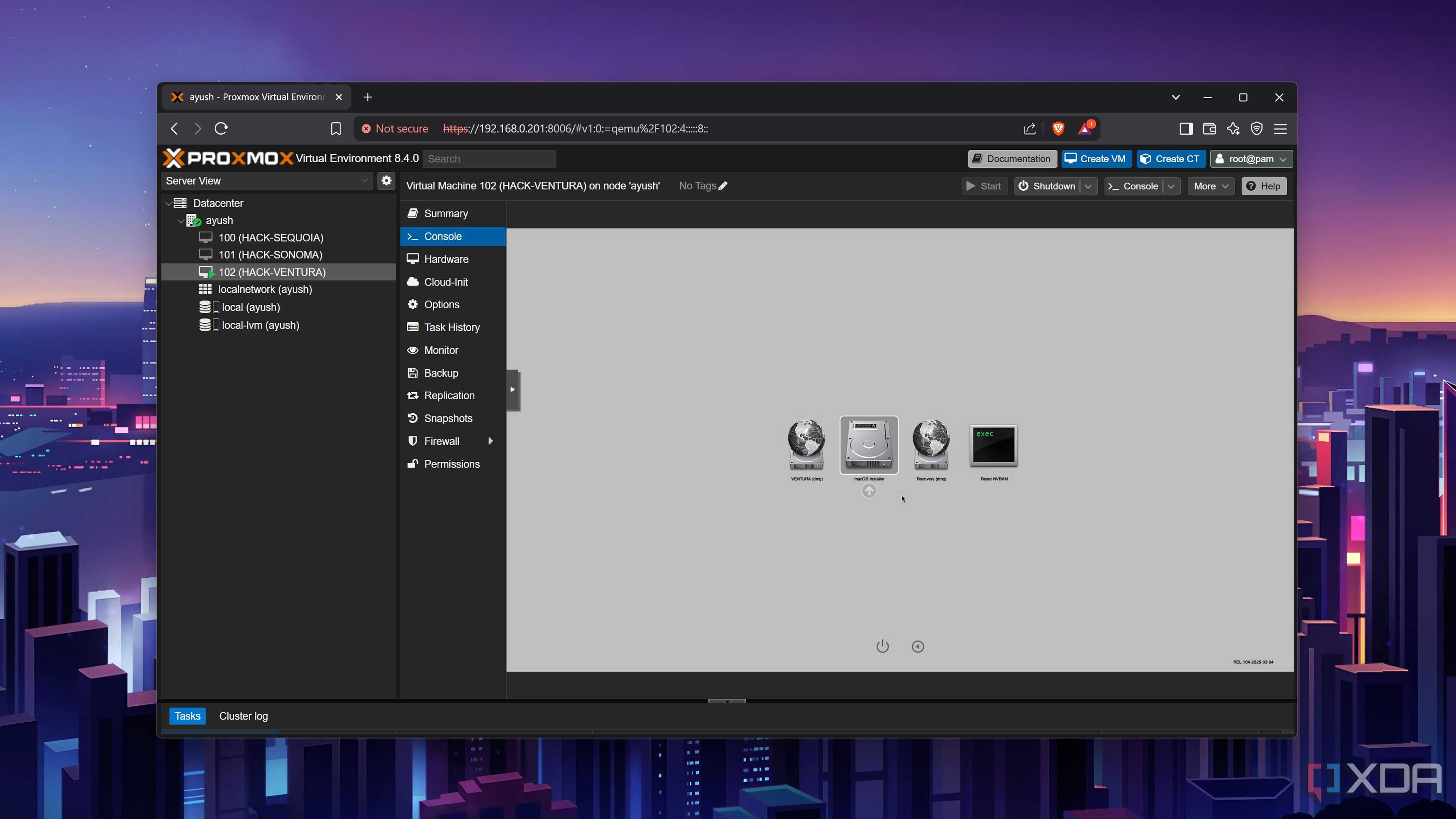Choosing the macos-installer option
