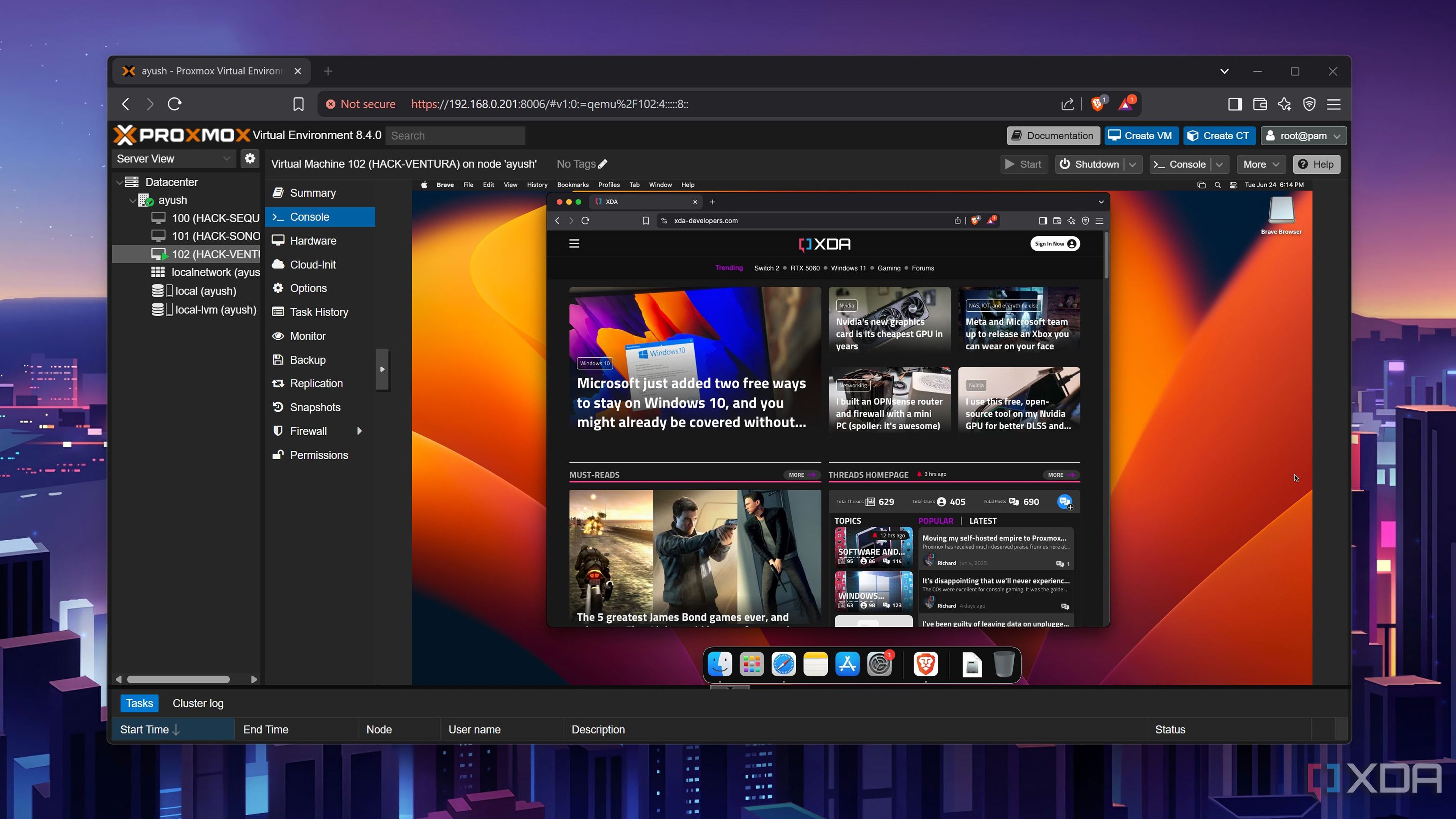 Using Brave browser on a macOS VM