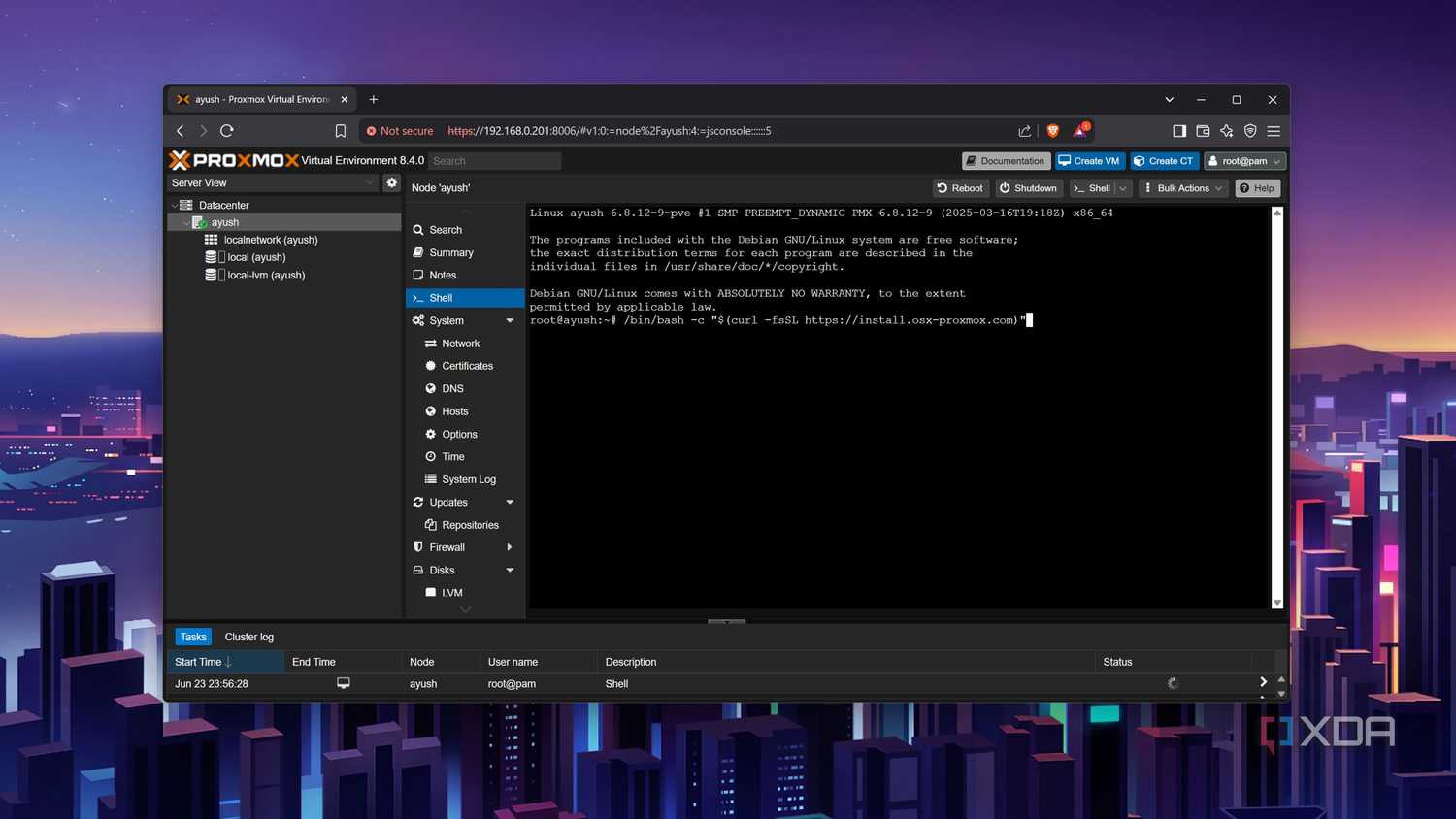 Running the OSX-Proxmox script