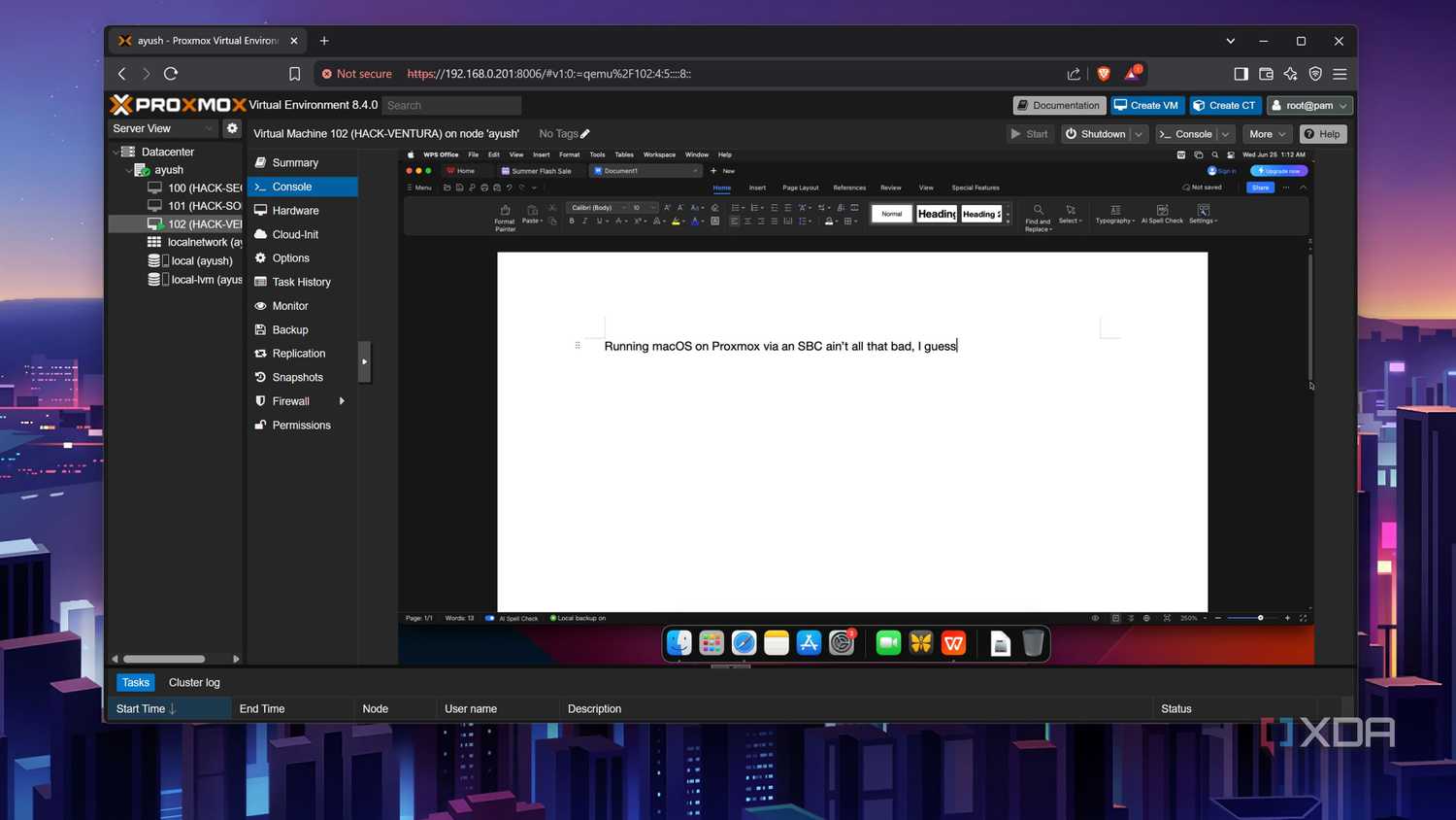 Using WPS Office on a macOS VM