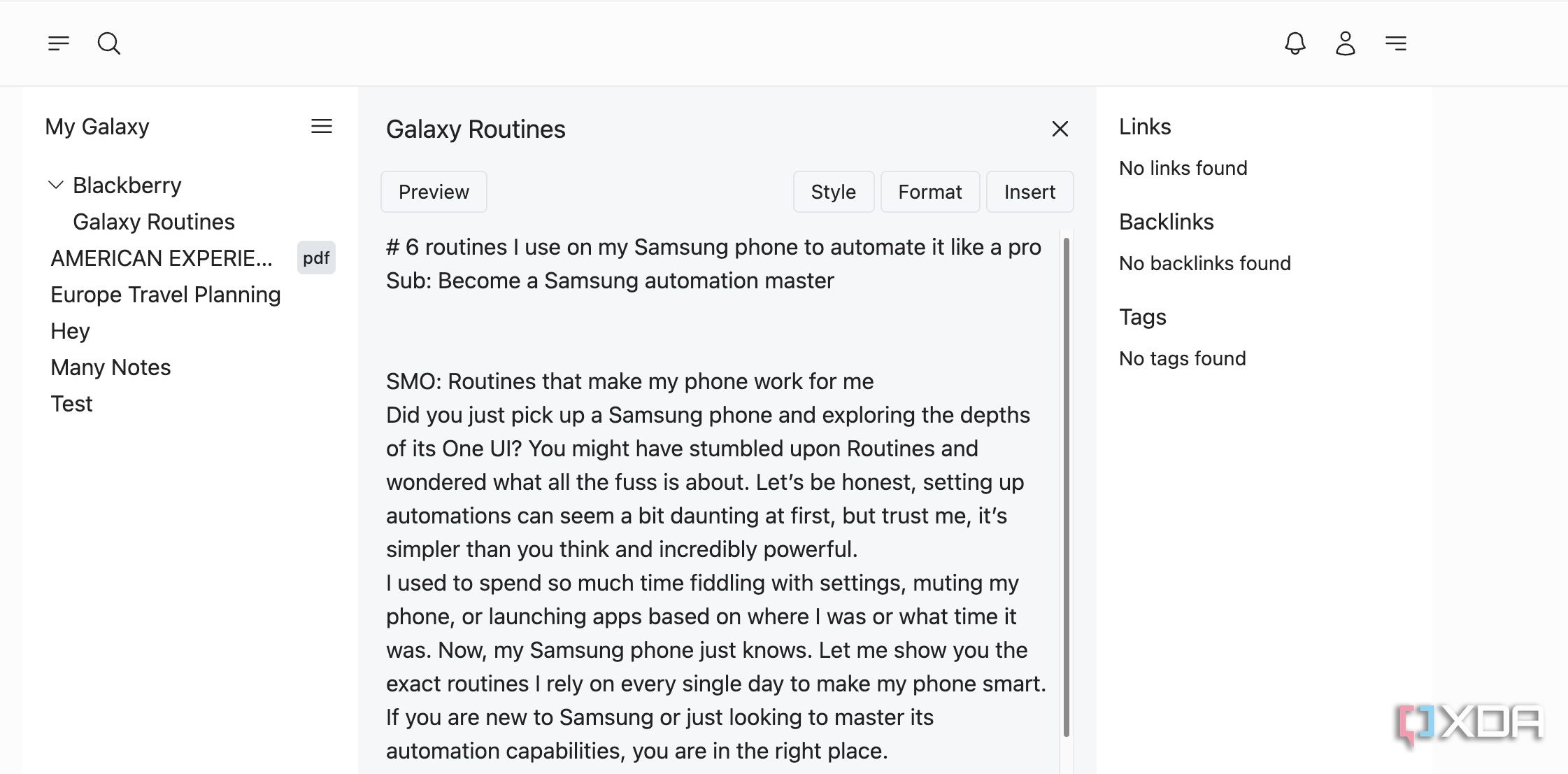 Many Notes backlinks