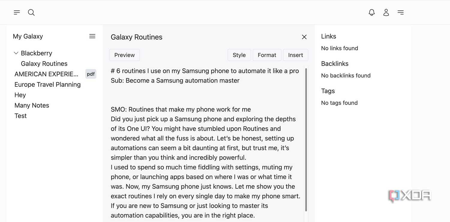 Many Notes backlinks