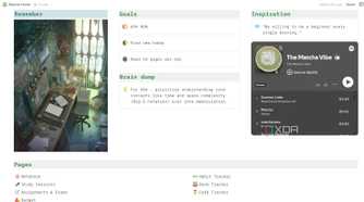 Matcha student planner Notion template pages