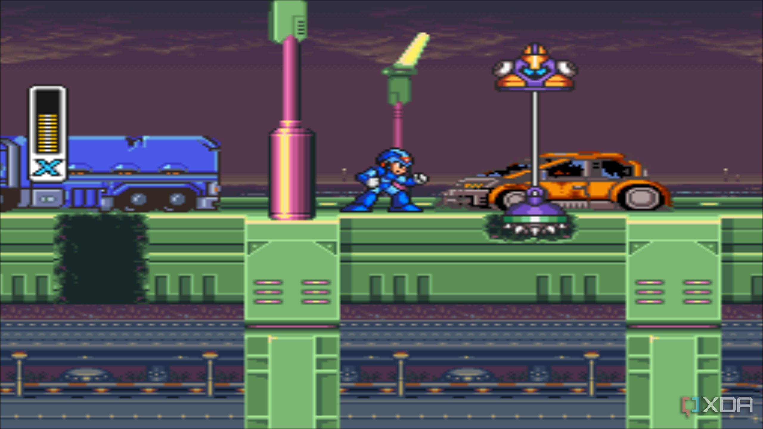 A screenshot from the 1993 SNES game Mega Max X.